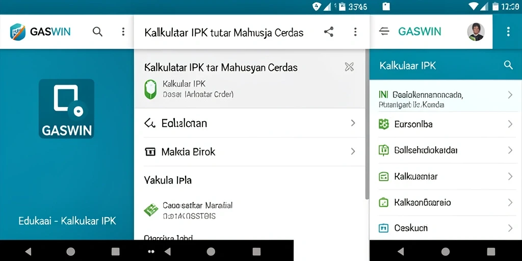 Tampilan antarmuka aplikasi GASWIN yang sederhana dan fungsional.