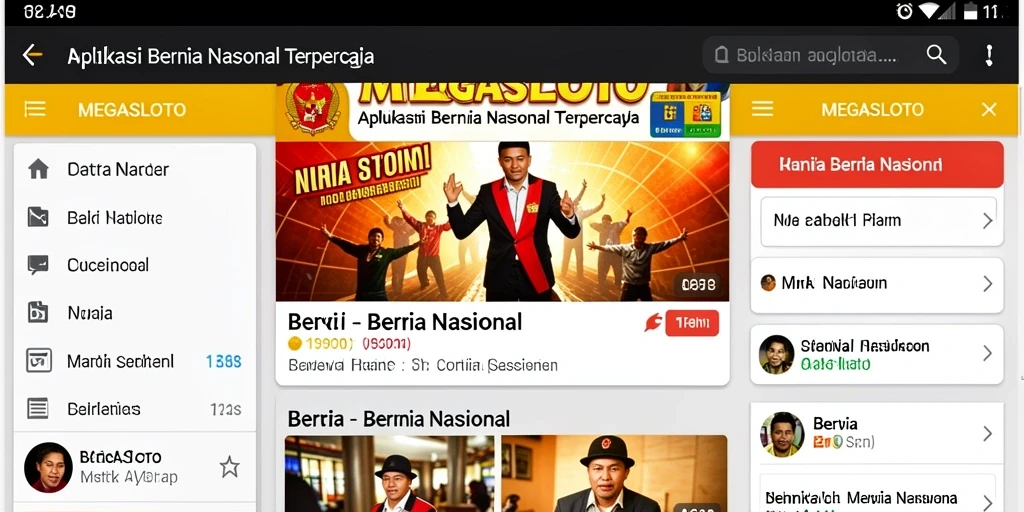 Antarmuka MEGASLOTO yang menarik dan informatif.