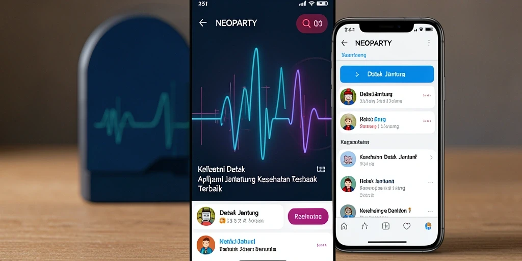 Tampilan antarmuka aplikasi Detak Jantung NEOPARTY yang informatif.