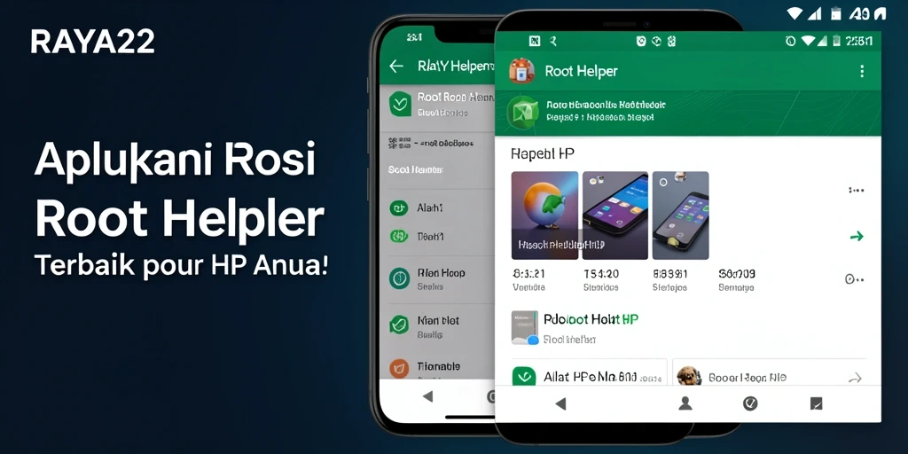 Tampilan antarmuka aplikasi Root Helper RAYA22 yang user-friendly.