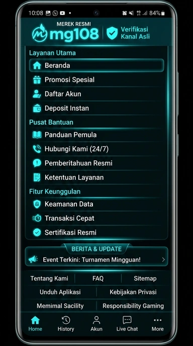 Kanal Resmi mg108 untuk Pengguna Android Indonesia