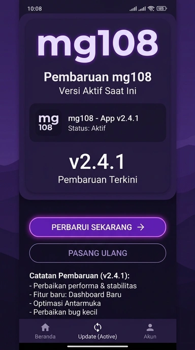 Riwayat Versi mg108 untuk Pengguna Android